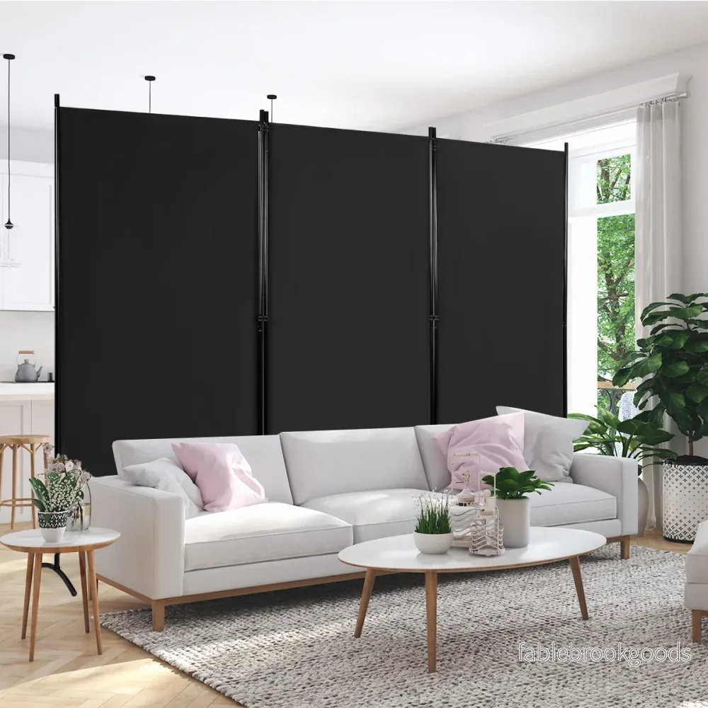 panels – rumsavdelare med justerbara glasunderlägg och robusta gångjärn stålbas – 3 – Svart - Bild 3