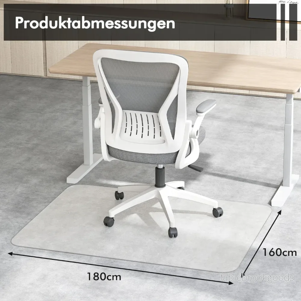 Kontorsstolsunderlägg – Transparent PVC golvskyddsmatta – 180 x 160 cm – Genomskinlig - Bild 2