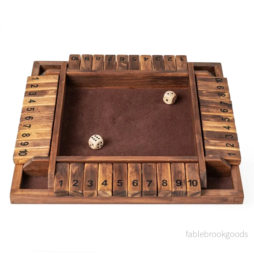 Shut – The Box spel för med tärningar och robust – 2-4 2 – Brun
