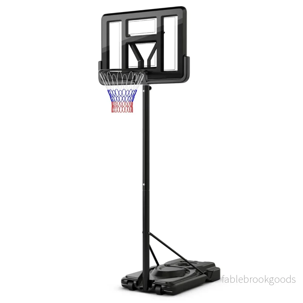 Höjdjusterbart – basketställ Utomhusbasketbåge med stativ – 170-305 cm – Svart