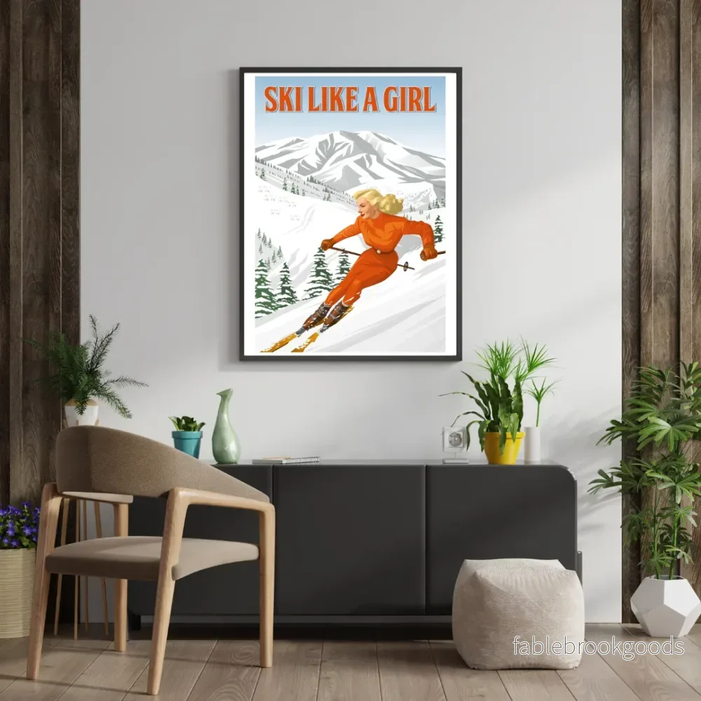 Ski like a girl poster - Bild 2