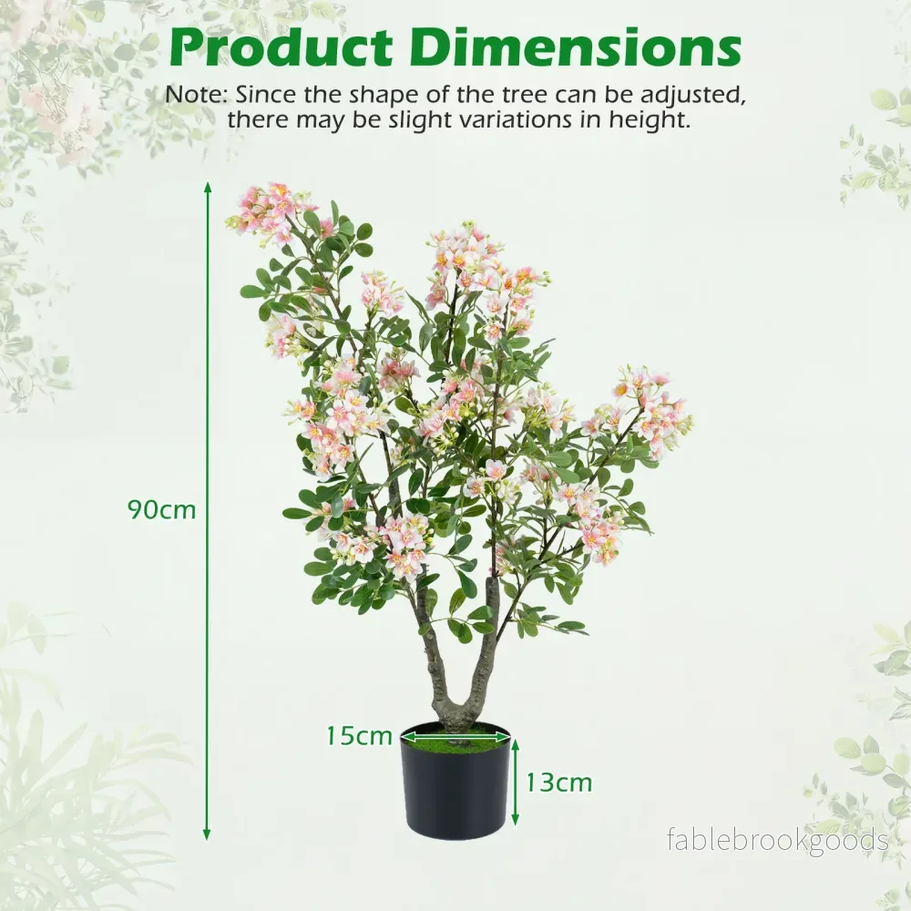 Konstgjord – balsaminaträd cm, konstväxt i kruka med sidenblommor och blad – 90 210 55 - Bild 2