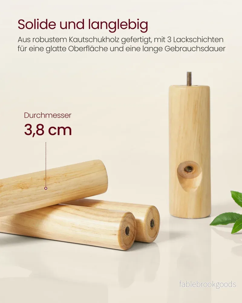 Klädhängare – 8 krokar – massivt trä – pastellrosa - Bild 3