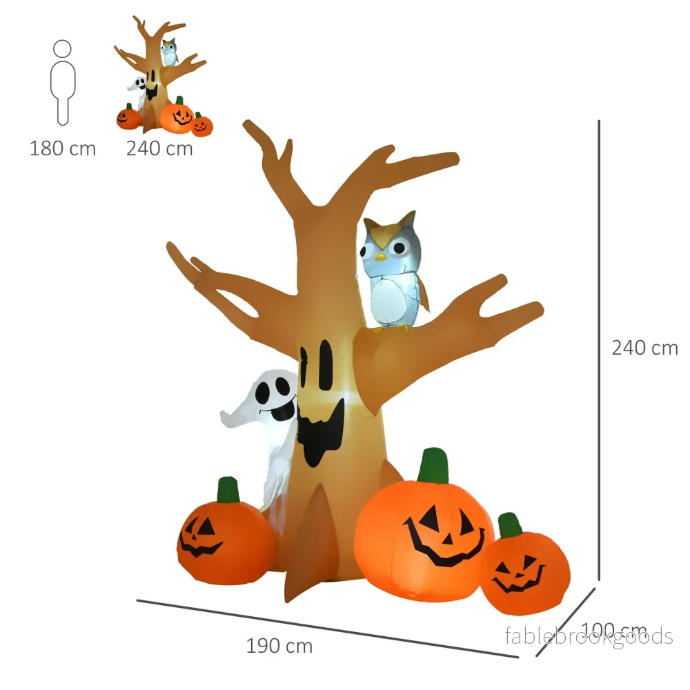 Halloween Uppblåsbar Ghost Light Up – 120/240 cm Dekoration - Bild 3