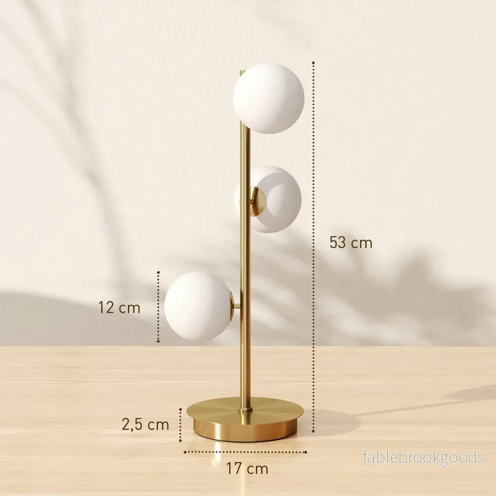 Bordlampa med 3 glober, mässingsfinish, G9-sockel, 53 cm - Bild 3