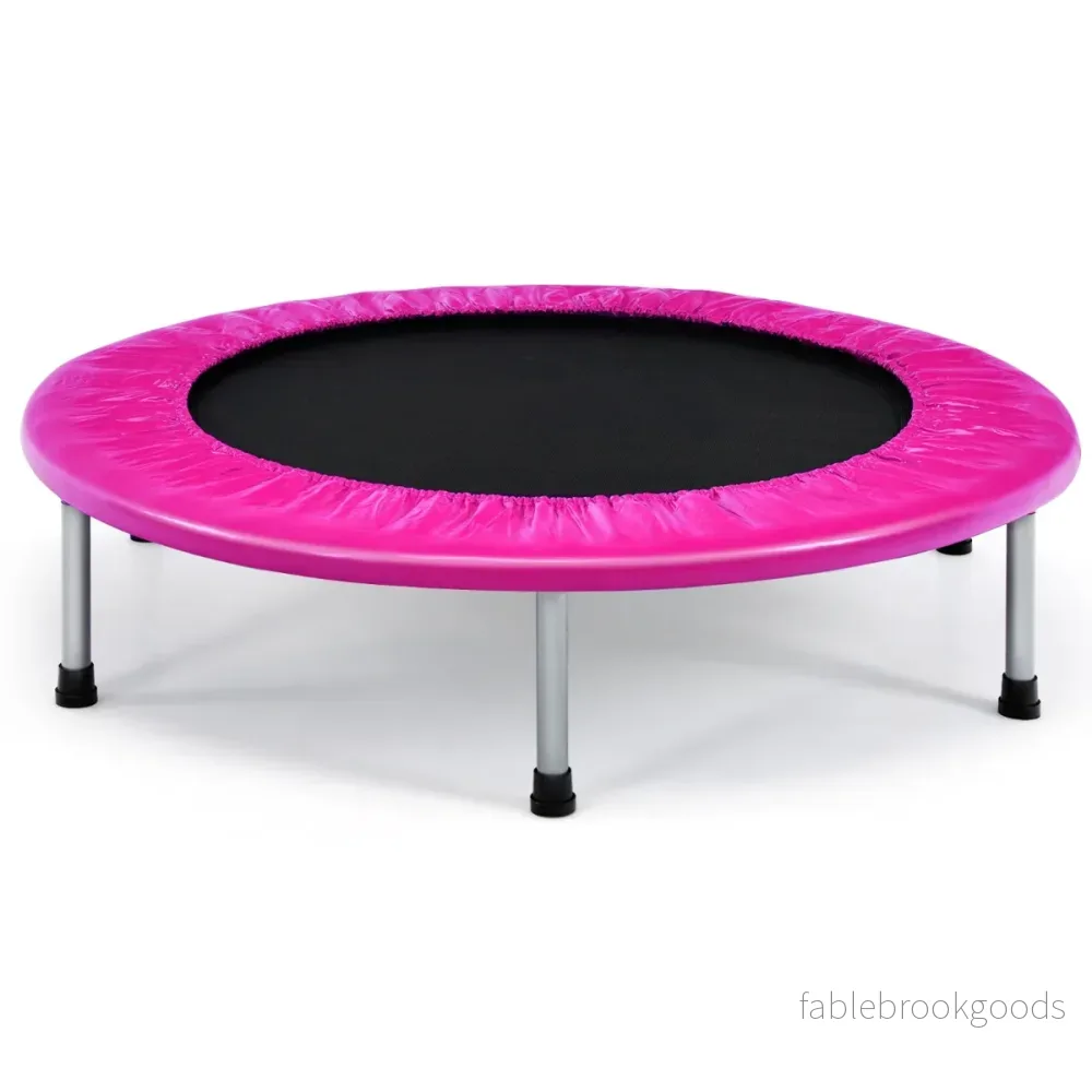 Hopfällbar – studsmatta mini för barn bärbar – Ø 97 cm – Rosa