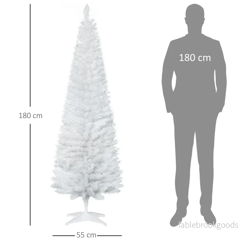 Vit julgran med stativ, 390 spetsar, 180 cm - Bild 3