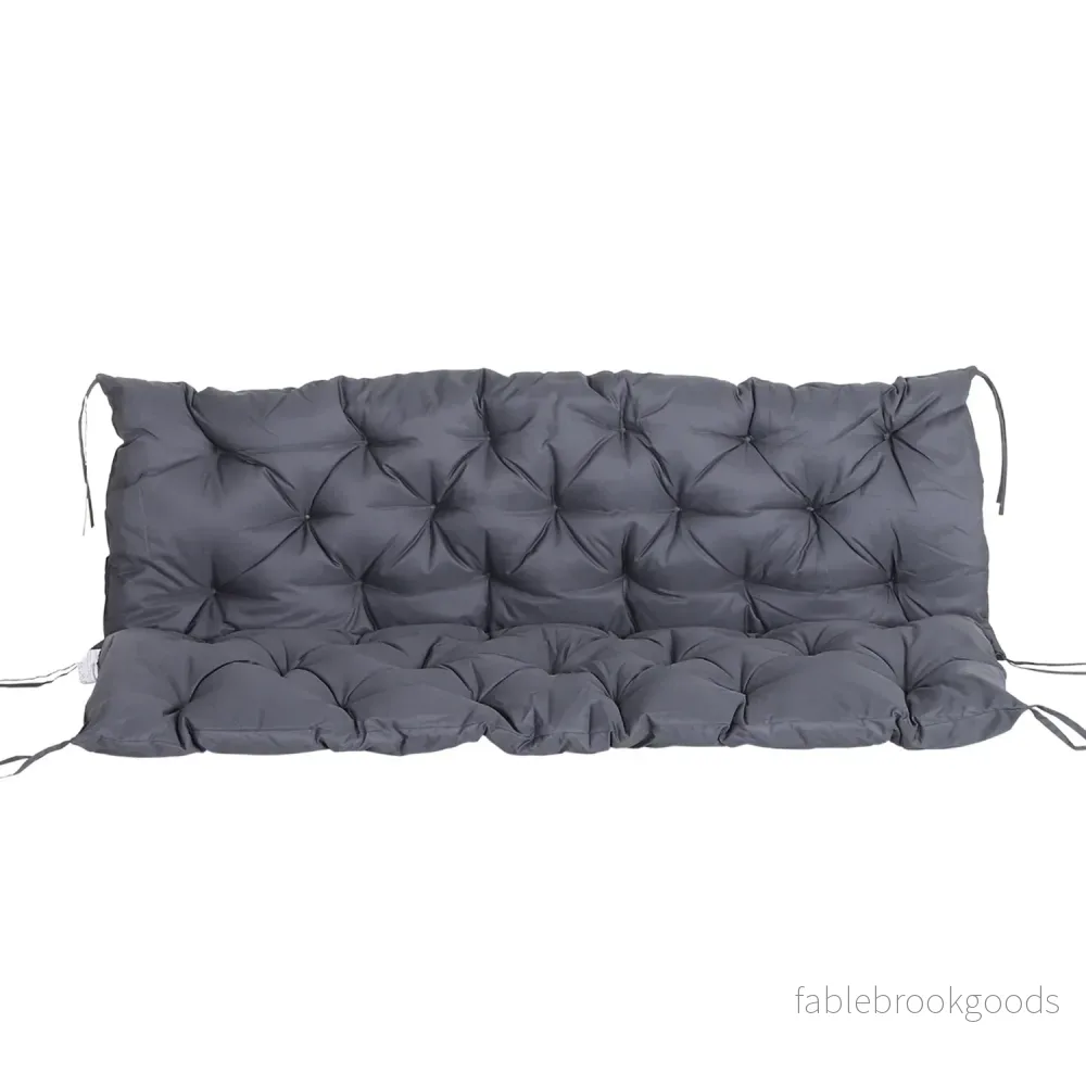 Trädgårdsbänkkuddset, bomull, mörkgrå, 150x98x8 cm