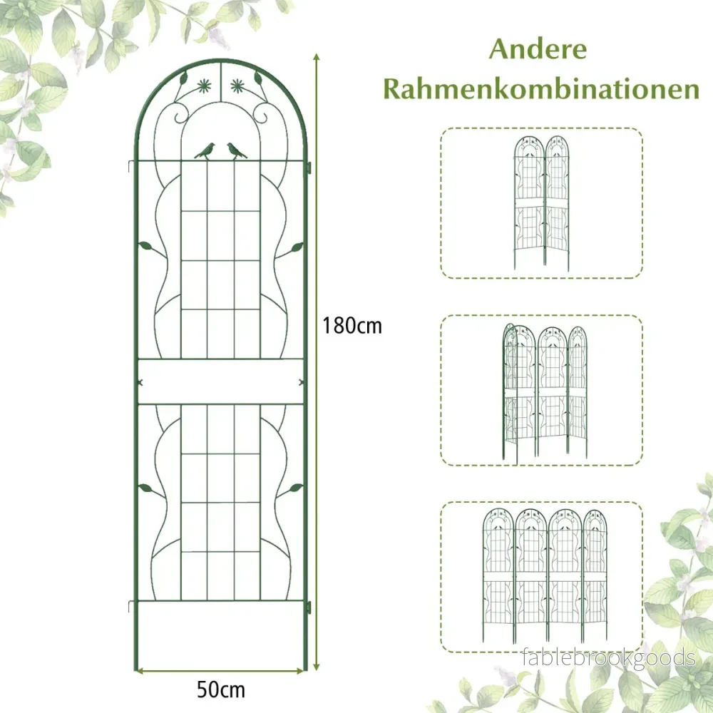 Rankgitter – Metall pack dekorativ trädgårdsstaket fristående klätterhjälp – 2 180 cm x 50 cm – Grön - Bild 2