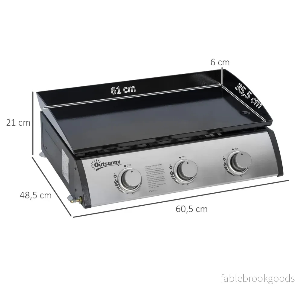 Gasgrill med 3 rostfria brännare, tryckreducerare - Bild 2