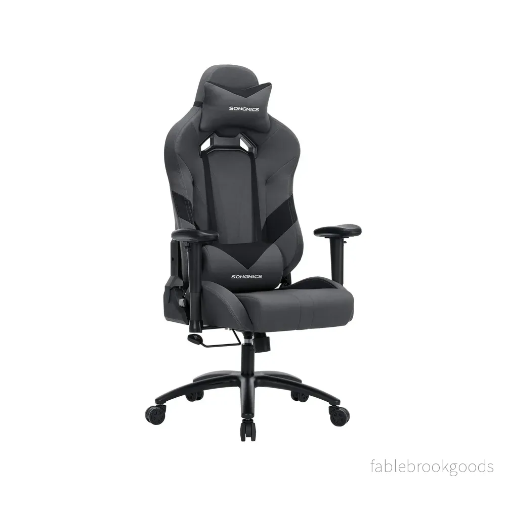 Gamingstol – Ergonomisk med ländkudde – Gråsvart