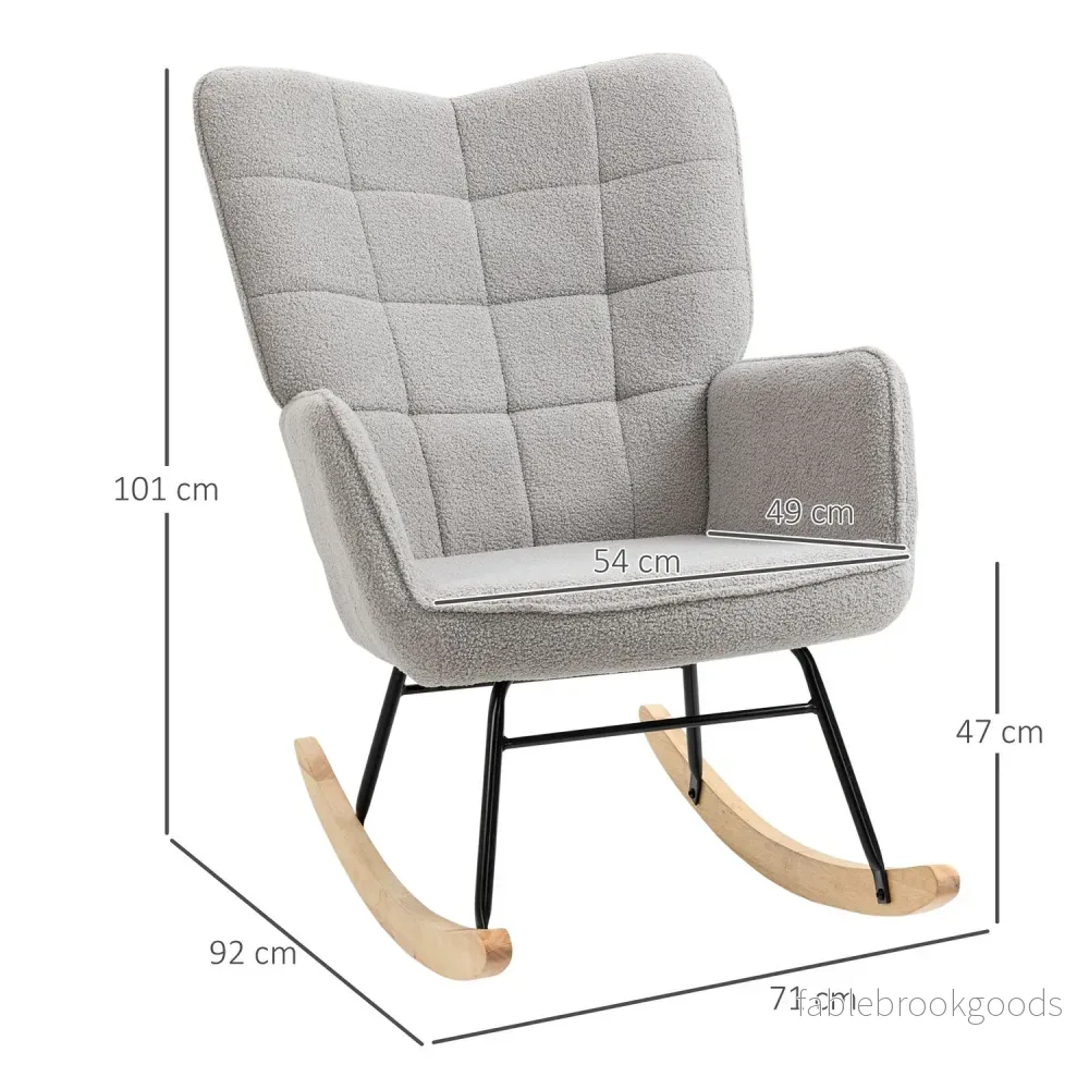 Ljusgrå berberfleecefåtölj, 120 kg kapacitet - Bild 3