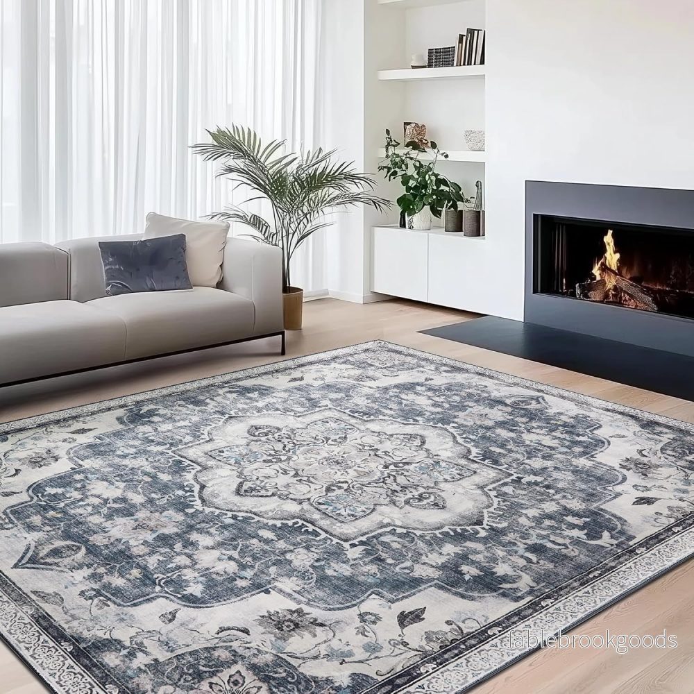 Vloerkleed – Wasbaar en Antislip – Duifgrijs – 120 x 170 cm Vloerkleed – Wasbaar en Antislip – Duifgrijs – 120 x 170 cm