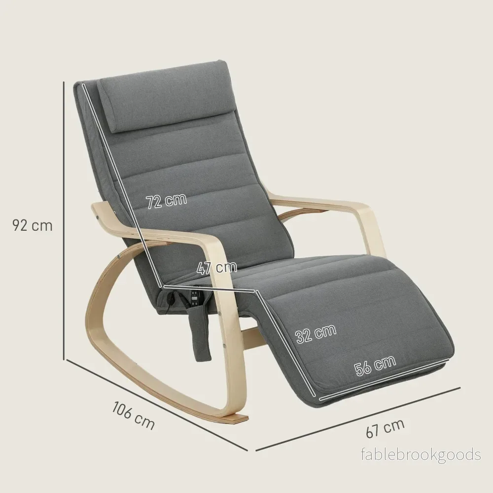 Massage gungstol med ländryggsvärme, 3 lägen, grå - Bild 3