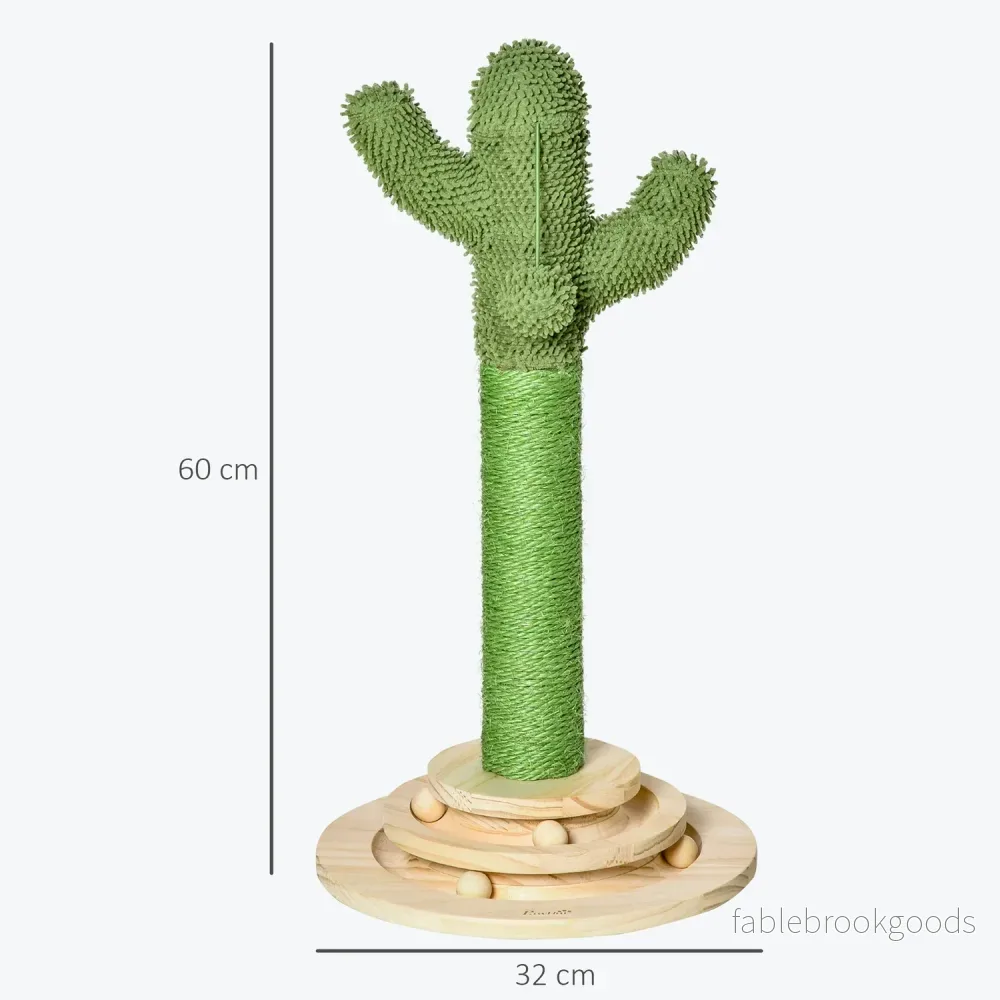 Cat Scratching Post Cactus Design, Sisal & Pine, 60cm - Bild 3