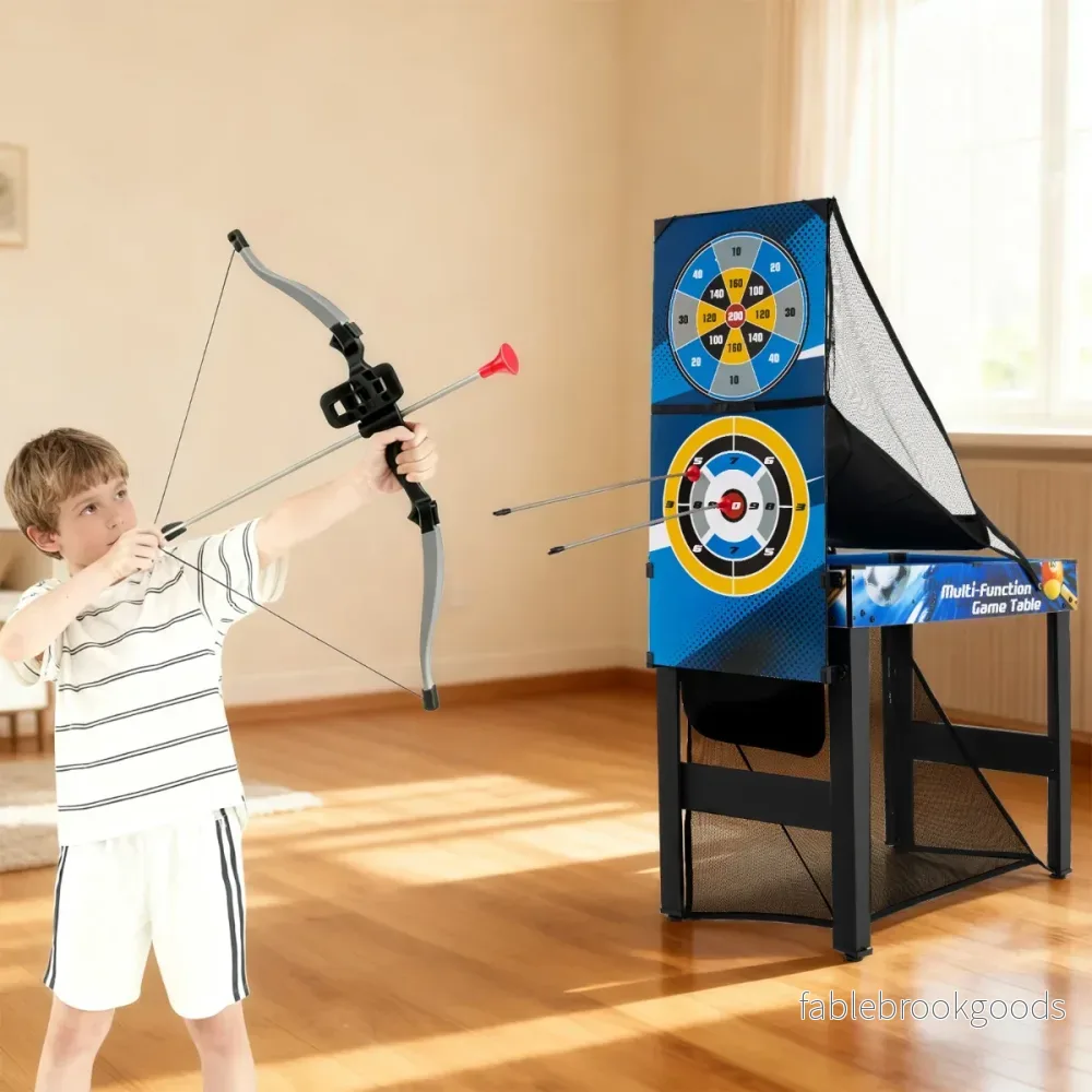 I – Kombi Speltavla Set Multi Med Billiard Hockey Bordtennis Basketboll Fotboll Skjuta Flipper Dart – 10 1 – Blå - Bild 3