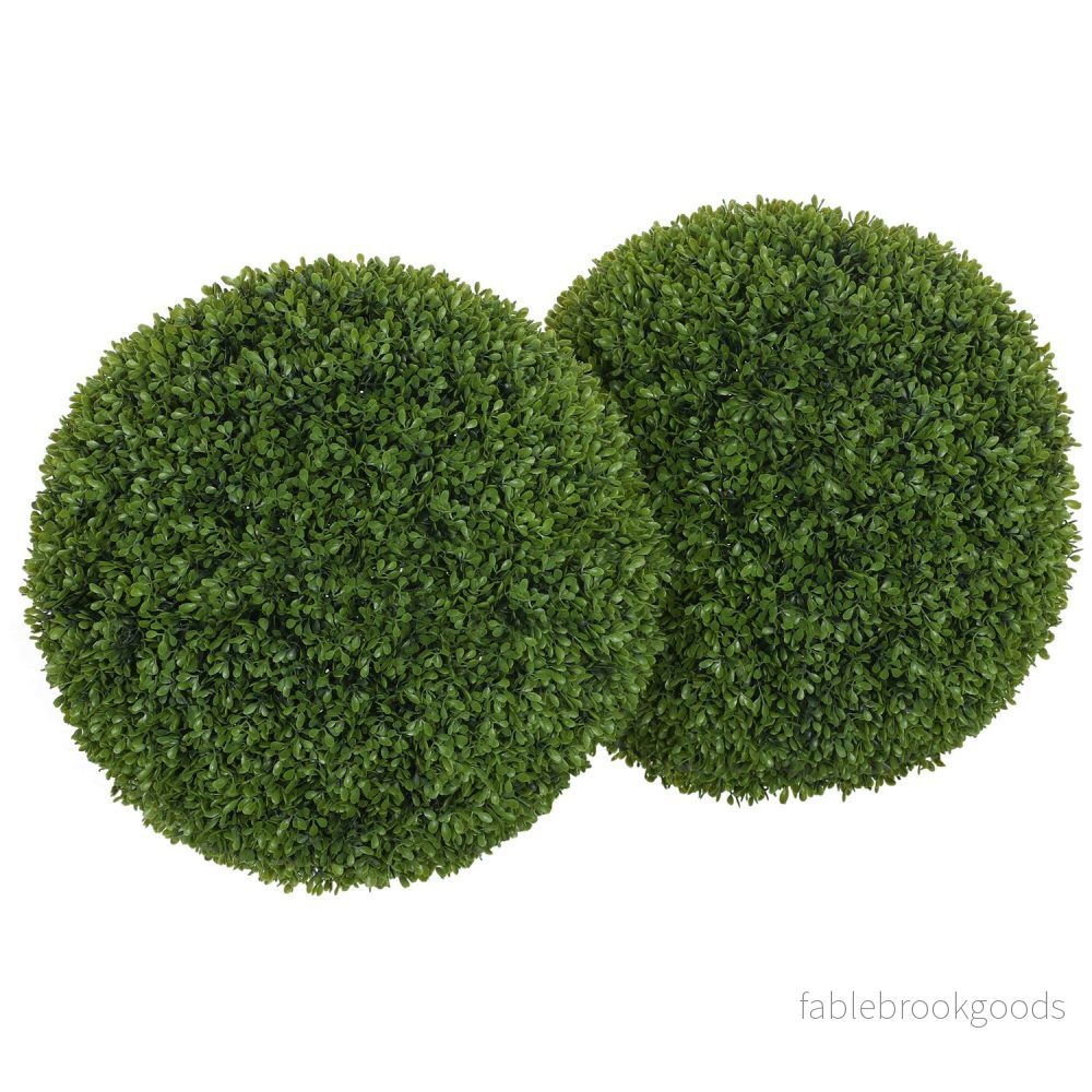 Set med 2 konstgjorda buxbombollar 40 cm för inomhus-/utomhusdekor
