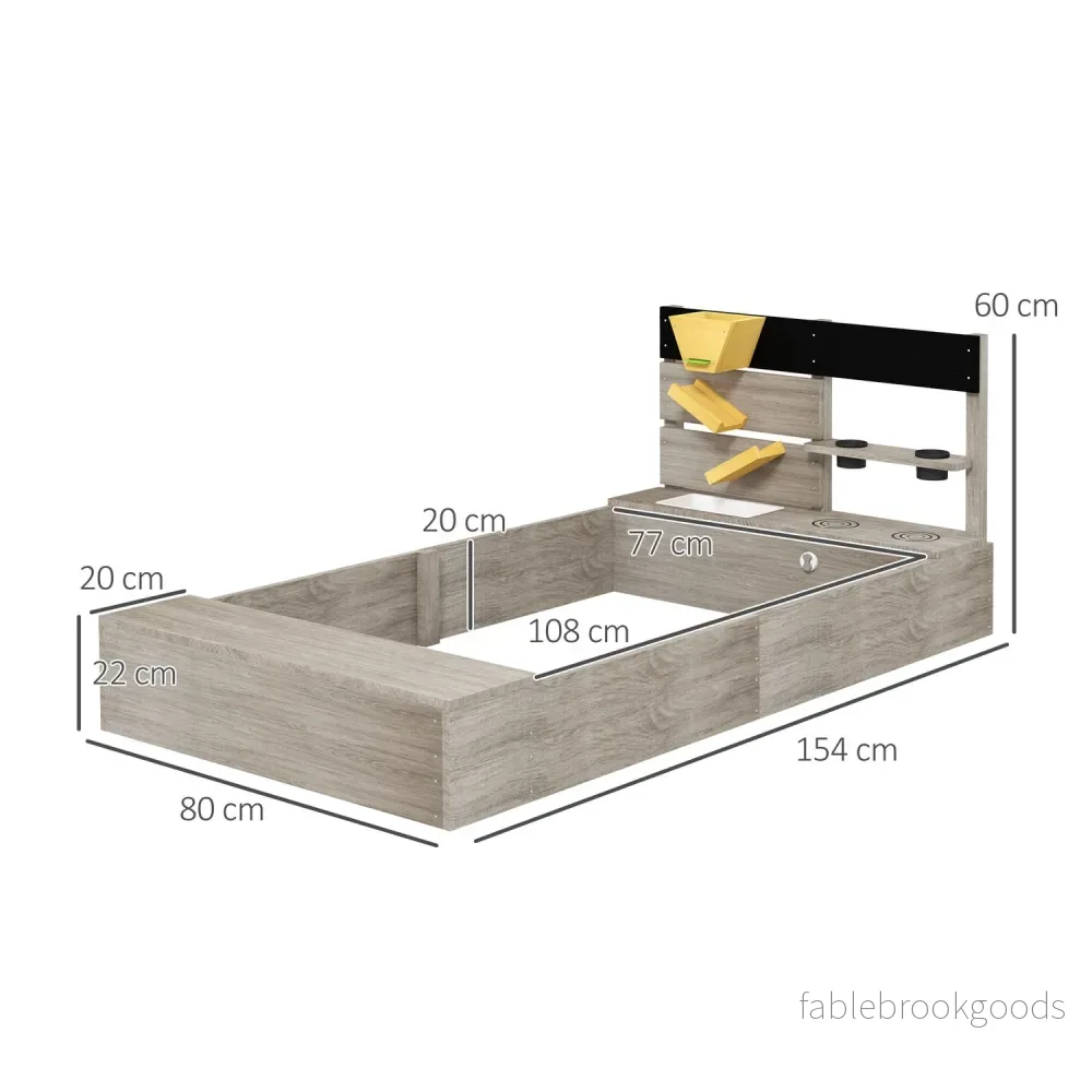 Träsandlåda för barn 3-7 år, bottenlös design, 154x80x60 cm - Bild 3