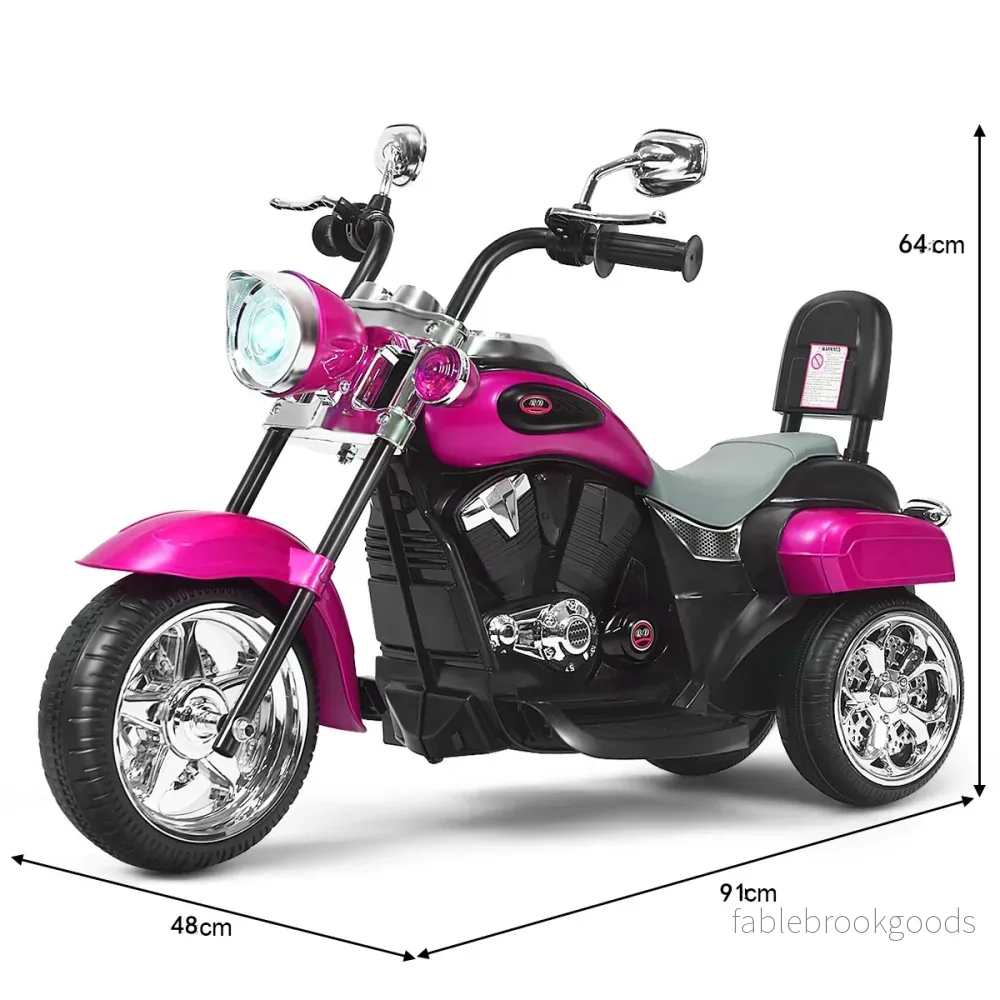V – elmotorcykel batteridriven med musik – 6 91 x 48 x 64 cm – Rosa - Bild 2