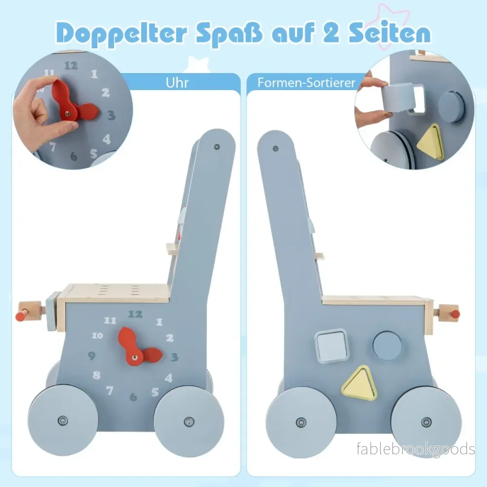 i – Baby Walker Tool Toy med Multi Activity Center och lägre förvaring – 2 1 – Blå - Bild 2
