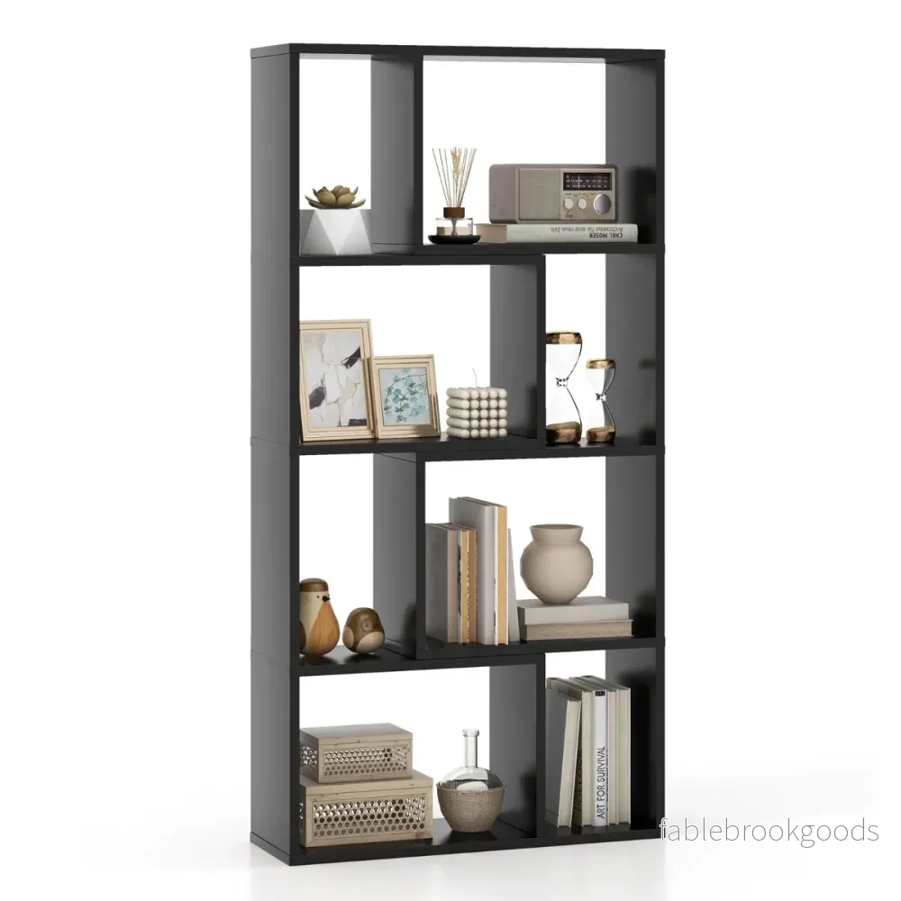 Bokhylla – med hyllplan Stativhylla fack Kubhylla – 4 8 60 x 20 x 120 cm – Svart