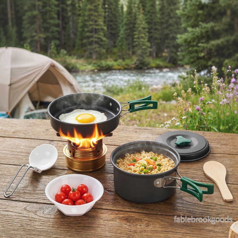8-delat campingkokkärlsset med skållningssäkra handtag - Bild 2