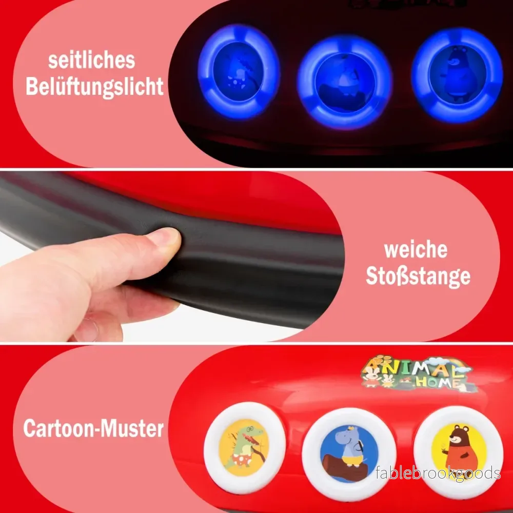 12V – Kids Bumper Car graders rotation med musik och ljus fjärrkontroll – 360 – Röd - Bild 3