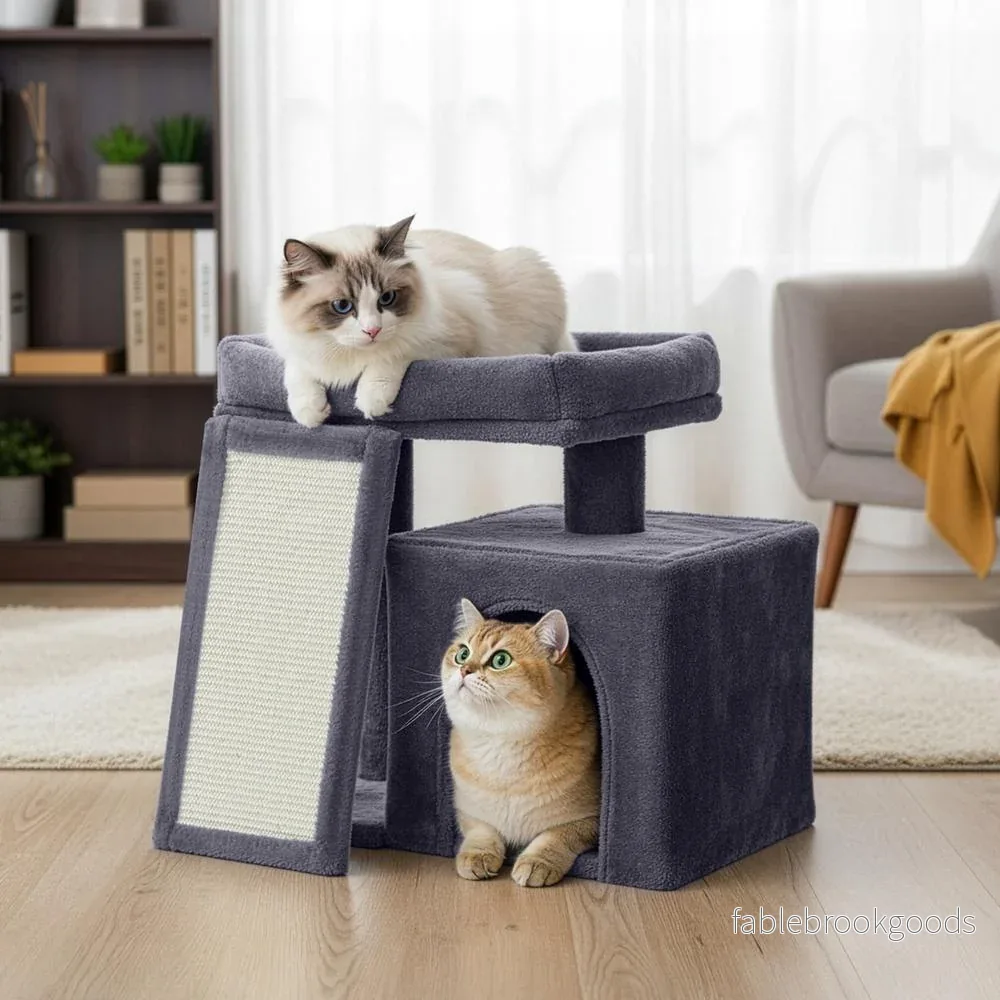 Kleine Krabpaal - Met Krabplank - Kattenmand - Platform - Donkergrijs - Bild 3
