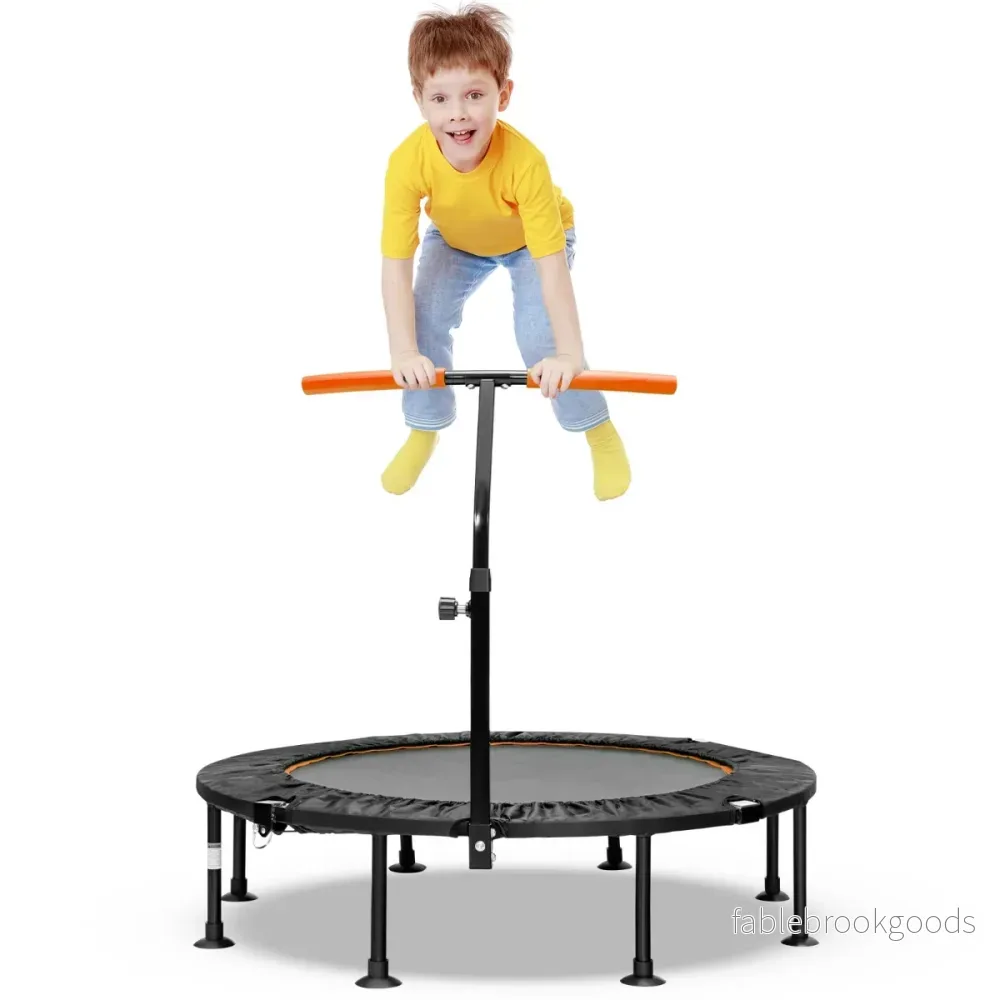 Vikbar – ministudsmatta med höjdjusterbart handtag Barnstudsmatta – Ø 117 cm – Orange