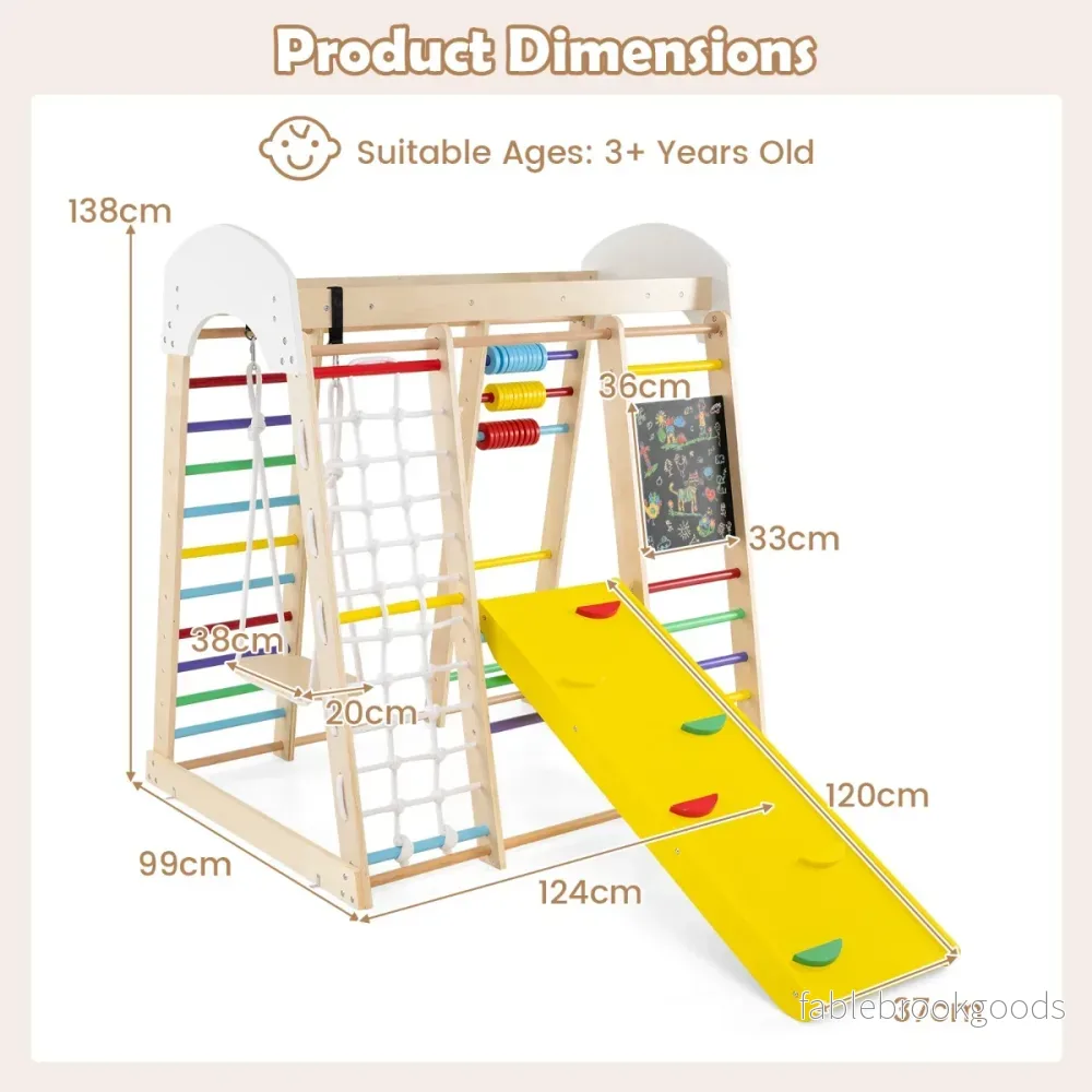Klatteleksak – set för småbarn med rutschkana och gunga – 124 x 119 x 138 cm – Färgglad - Bild 2
