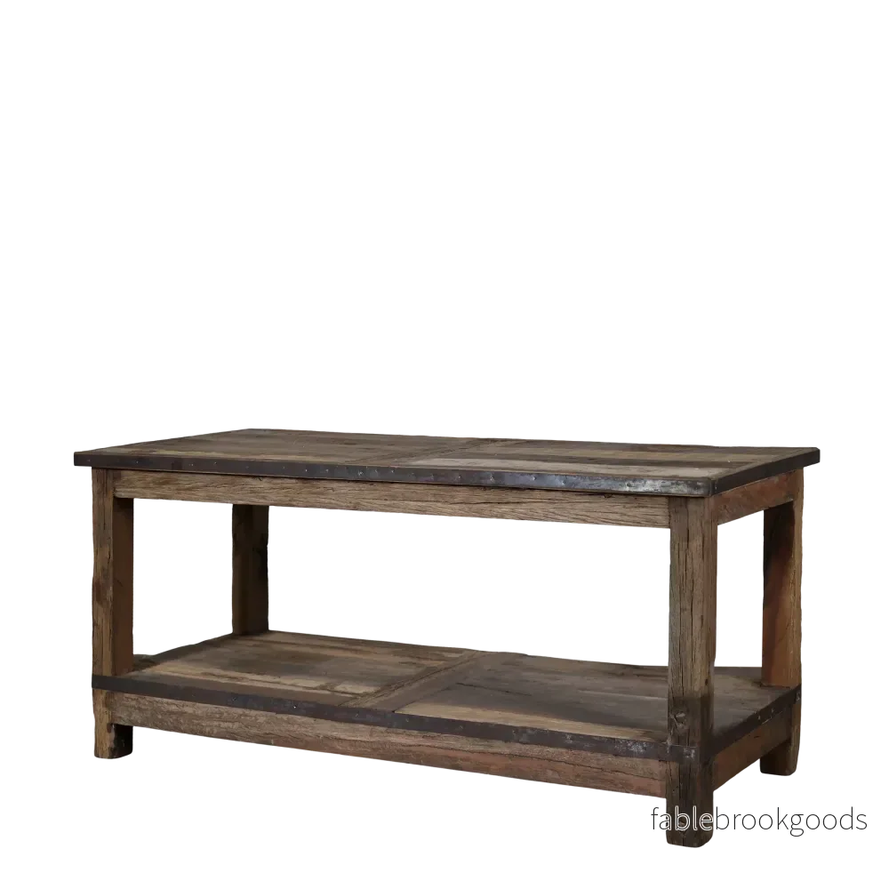 Konsolbord, Soffbord i återvunnet trä och järn - Bild 3