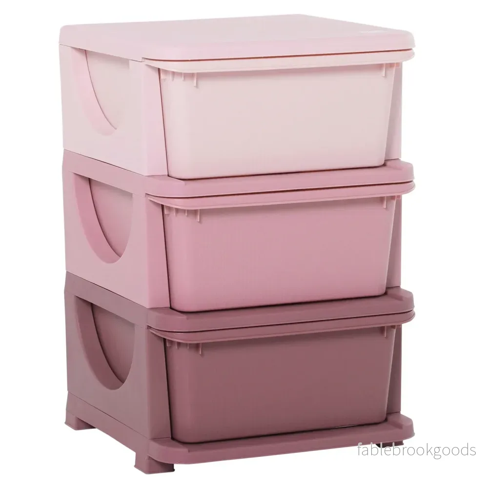 Barns 3-vånings leksaksförvaring Lådskåp – Rosa Barns 3-vånings leksaksförvaring Lådskåp – Rosa