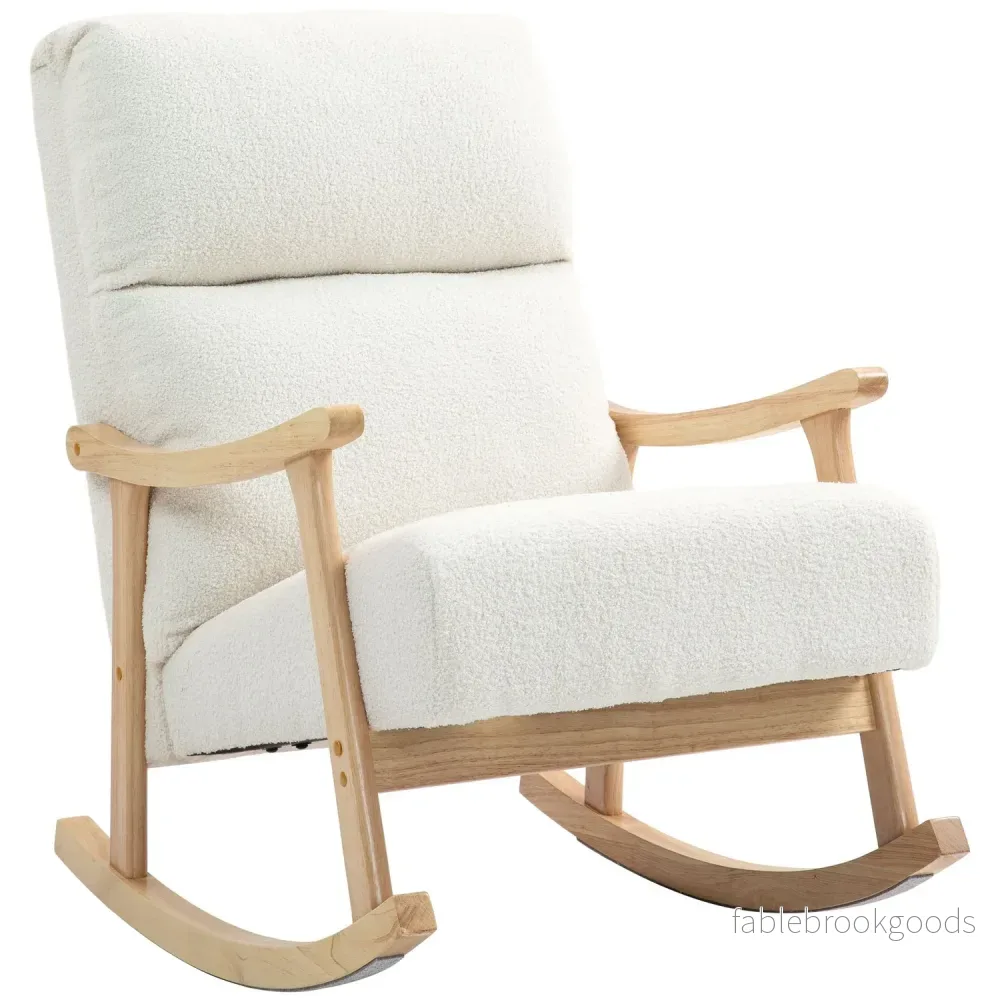Cream White Velvet Look gungstol för sovrum & vardagsrum