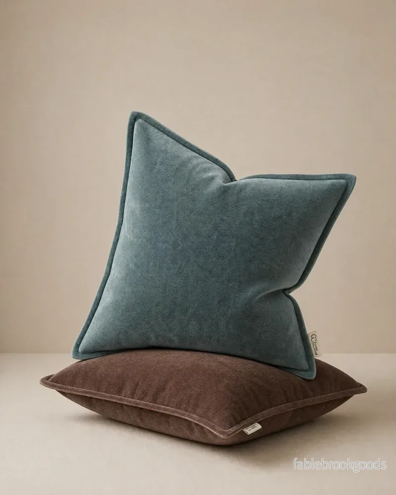 Kuddfodral Classic Velvet Teal - Bild 3