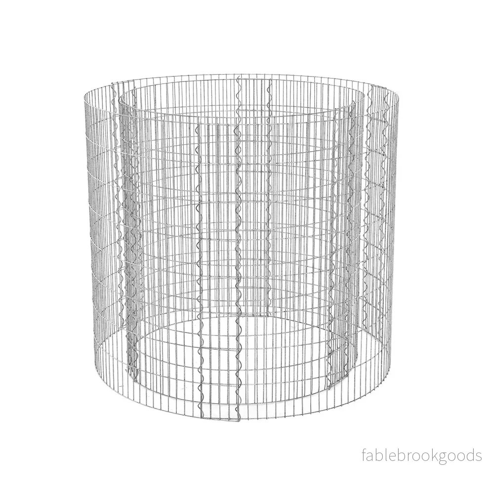Rund gabion – Galvaniserat stål – Rostfritt – Silver