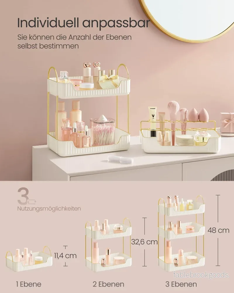 Rektangulär makeup-organisator – snygg design – molnvit - Bild 3
