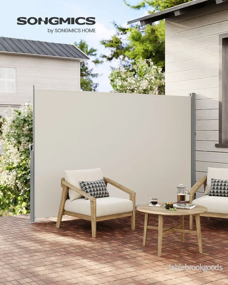Zijluifel - 180 x 350 cm - Uitschuifbaar - Privacyscherm - Taupe - Bild 3