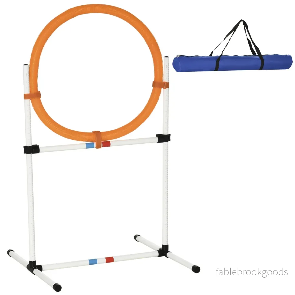 Hund Agility Training Hoppa Ring, Portabel, Vit/Orange