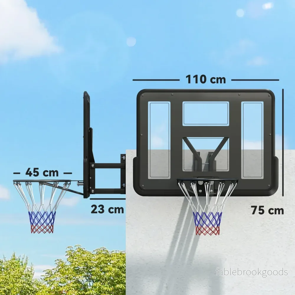 Basketbåge inomhus och utomhus – Ø45 cm fälg, väggmonterbar - Bild 3
