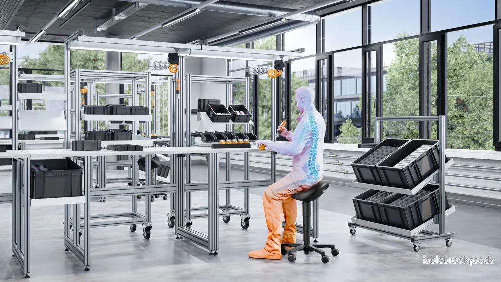 Stool laboratorie/medical sadelstol, aprikos konstläder - Bild 3
