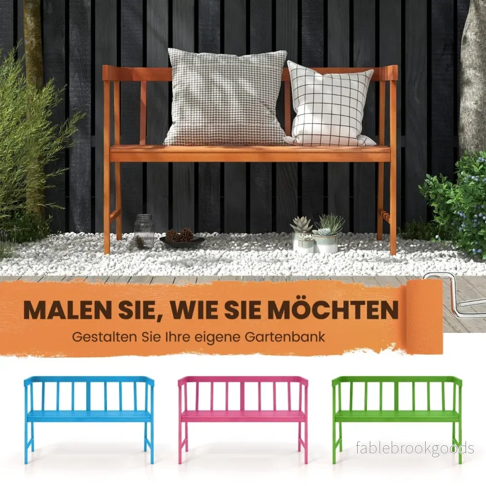 Trädgårdsbänk – av akaciaträ upp till lastkapacitet sits träbänk – 360 kg 2 110 x 46 x 72 cm – Natur - Bild 3