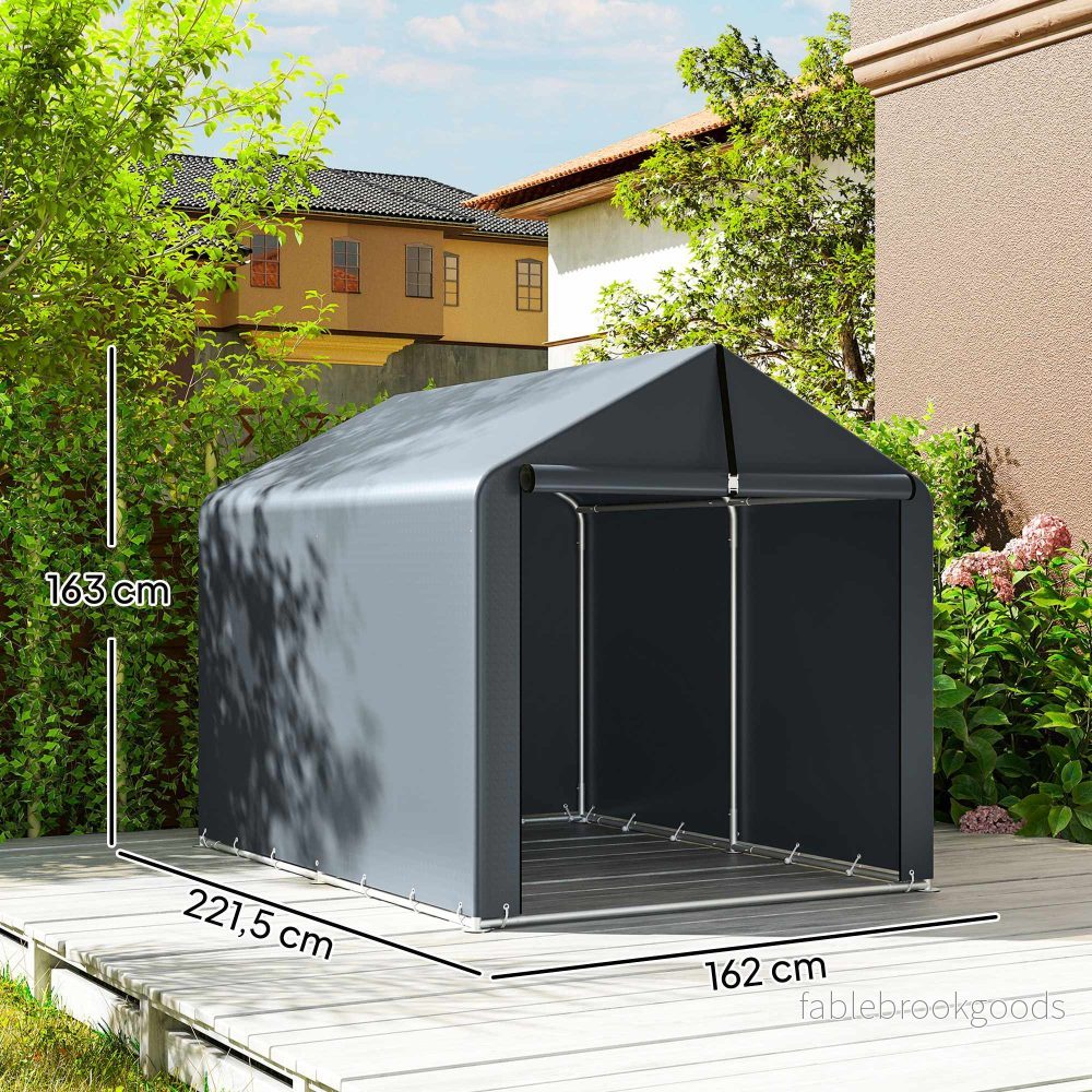 Förvaringstält för utomhusbruk, vattentätt PE-tyg, 162x221,5x163 cm - Bild 3
