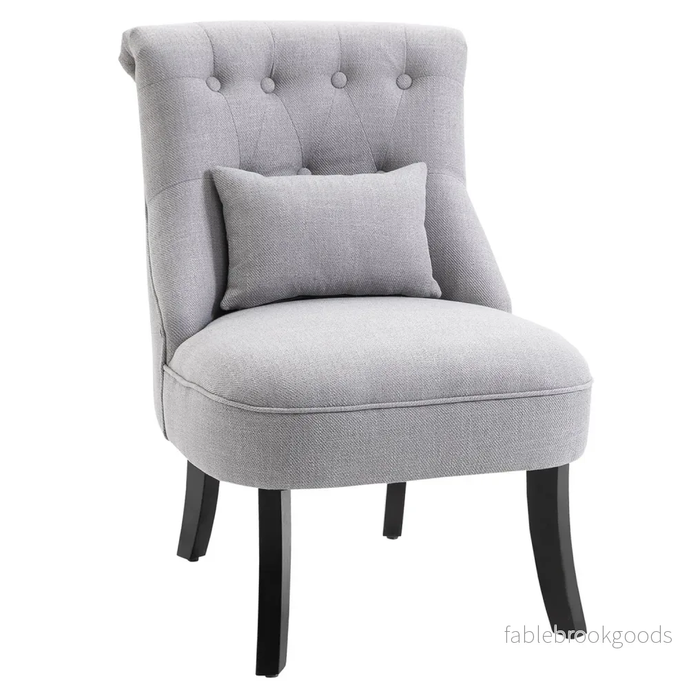 Avslappningsstol med ryggkudde, linne grå, 52,5x69x77 cm Avslappningsstol med ryggkudde, linne grå, 52,5x69x77 cm