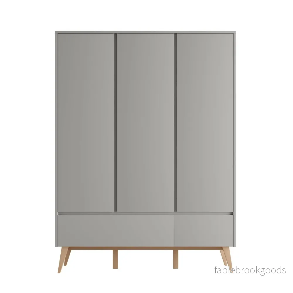 Sara 3-door wardrobe + 2 drawer wardrobe Grey color Sara 3-door wardrobe + 2 drawer wardrobe Grey color