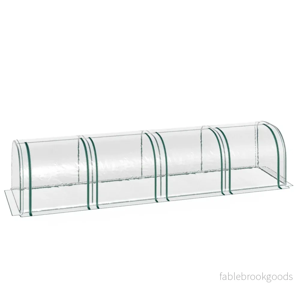 Transparent växthus med dörr – 395 x 100 x 80 cm Transparent växthus med dörr – 395 x 100 x 80 cm