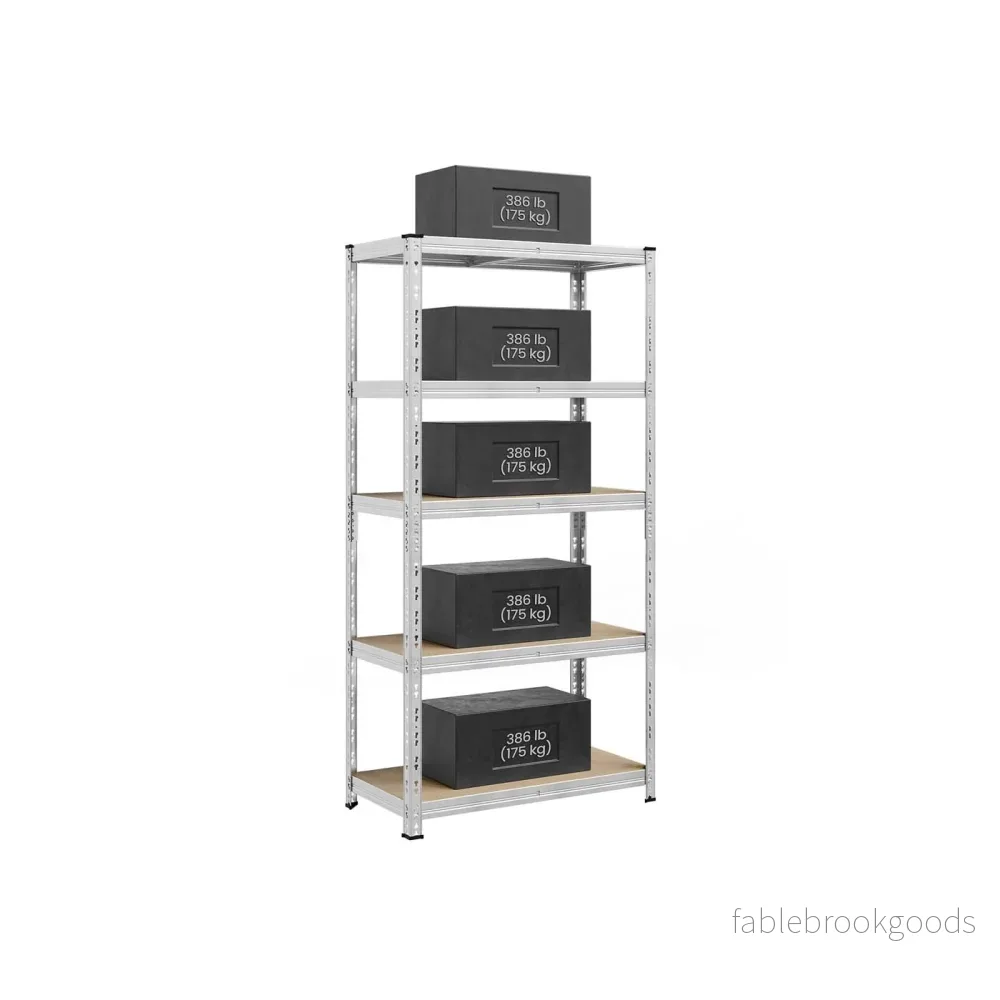 Hylla – robust och justerbar – stål – silver