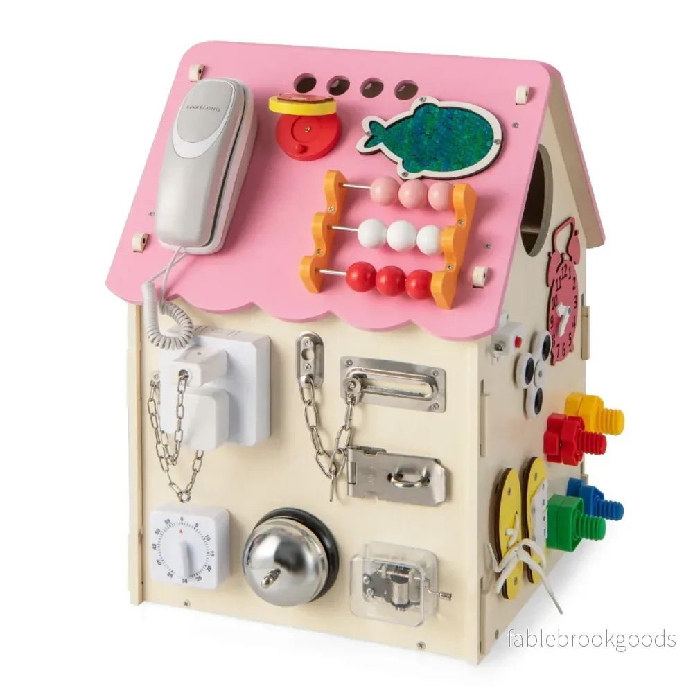 Lekstuga – för barn med sensoriska spel och förvaringsutrymme från år – 3 – Rosa - Bild 3