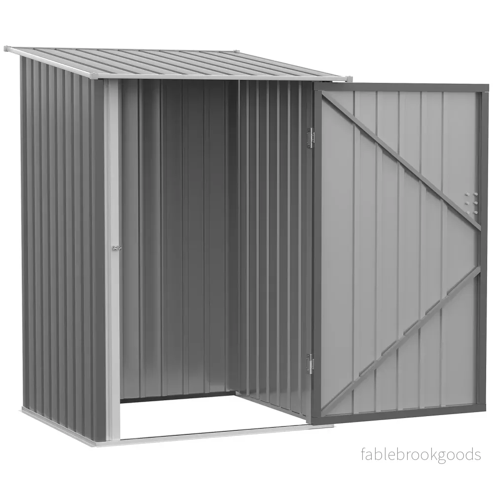 Låsbart trädgårdsskåp i stål, Pent tak, 0,92 m², Grå Låsbart trädgårdsskåp i stål, Pent tak, 0,92 m², Grå