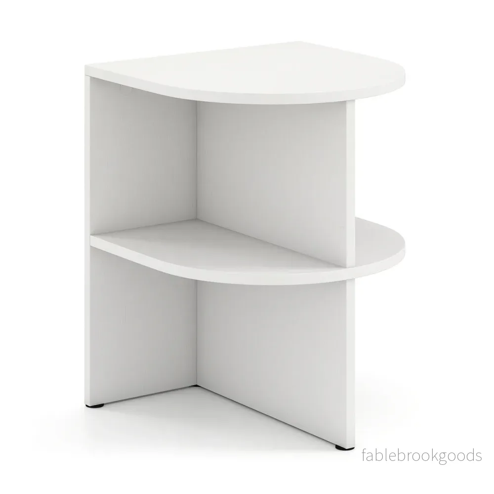pack – halvrund sidobord vånings nattduksbord med öppna hyllor kaffebord – 2 2 38 x 38 x 485 cm – Vit