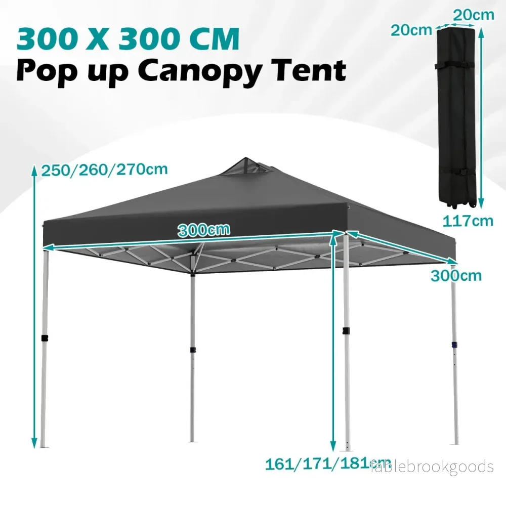 Pop – up paviljong med sandsäckar och markpinnar rep Fällbar – 4 3 x 3 m – Svart - Bild 2